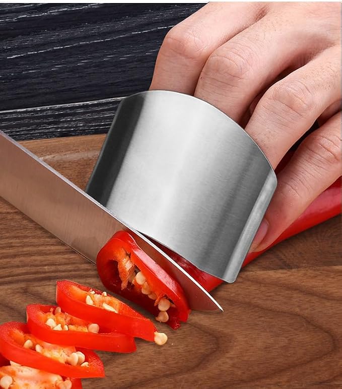 Stainless Steel Finger Guard – Adjustable Finger Protector for Cutting & Slicing (5Pcs)