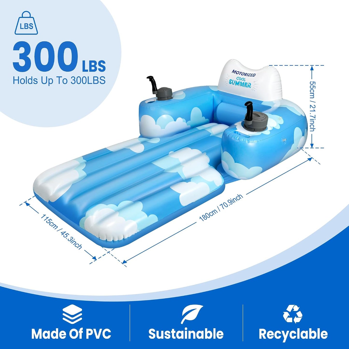 GIGIGO Motorized Pool Float for Adults – Rechargeable Electric Lounger