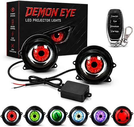 Demon Eye LED Headlights for Car, Truck & Motorcycle – 6 Modes Remote Control
