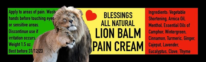 All Natural Lion Balm Pain Cream β Natural Ache & Pain Relief
