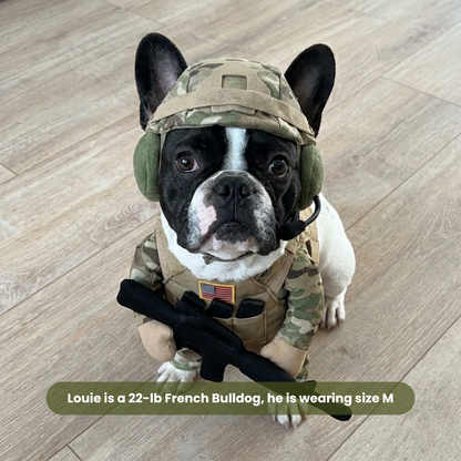 Doggy Soldier Outfit – Viral Military Dog Costume with Accessories