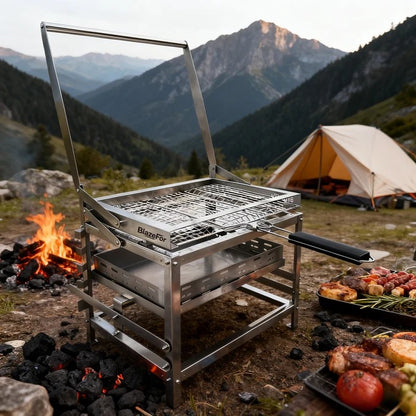 Blaze For F1 Premium Adjustable Charcoal Rotating Grill