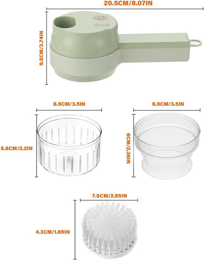 4-in-1 Electric Vegetable Cutter Set – Handheld Mini Electric Grinder & Food Chopper
