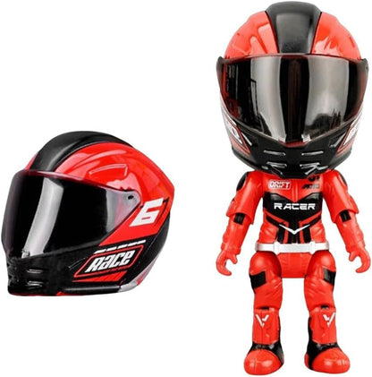 Mini Motorcycle Helmet Heroes Transforming Ornament – Red