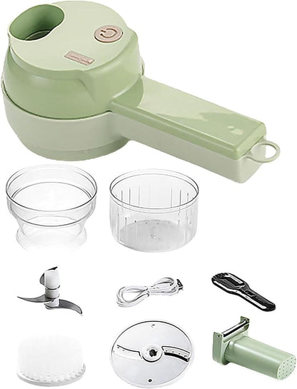 4-in-1 Electric Vegetable Cutter Set – Handheld Mini Electric Grinder & Food Chopper