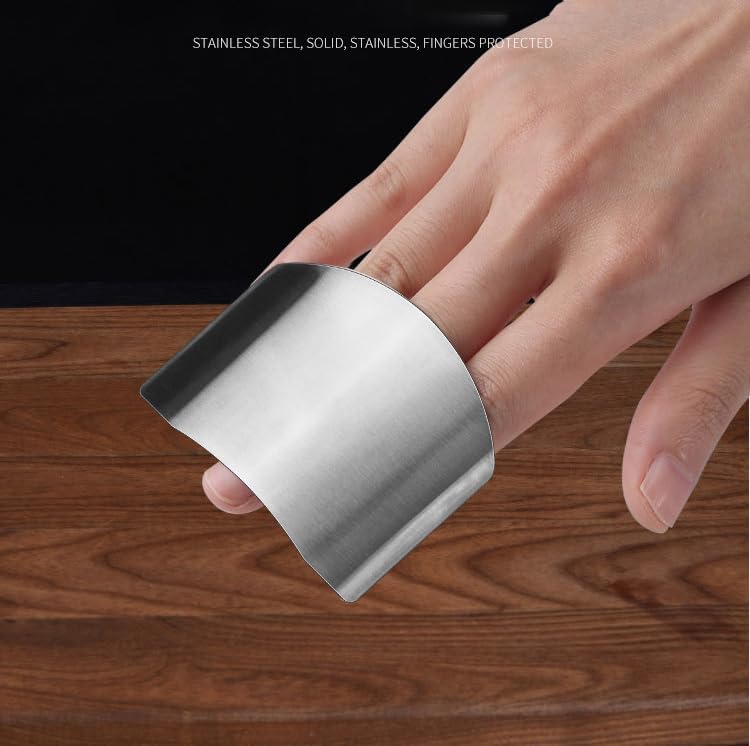 Stainless Steel Finger Guard – Adjustable Finger Protector for Cutting & Slicing (5Pcs)