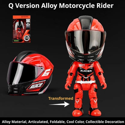 Mini Motorcycle Helmet Heroes Transforming Ornament – Red