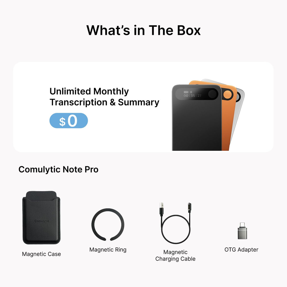 Comulytic Note Pro AI Voice Recorder – AI Meeting Recorder & Note Taker with 113 Languages