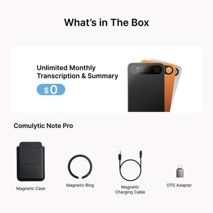 Comulytic Note Pro AI Voice Recorder – AI Meeting Recorder & Note Taker with 113 Languages