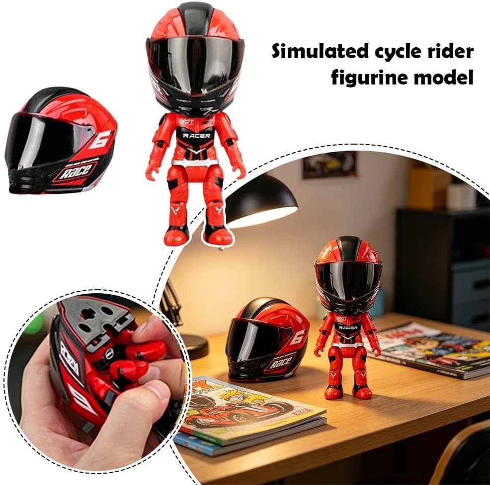 Mini Motorcycle Helmet Heroes Transforming Ornament – Red