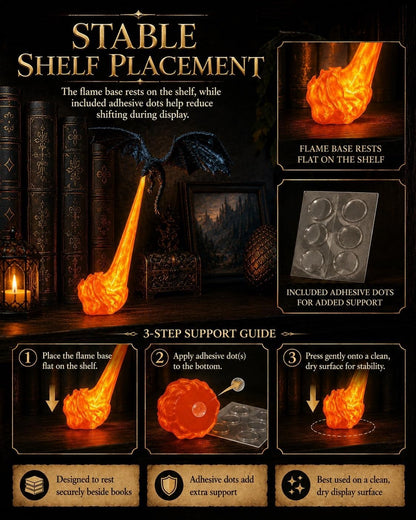 Dragon Bookshelf Nook Light – 3D Printed Fire-Breathing Fantasy Shelf Decor