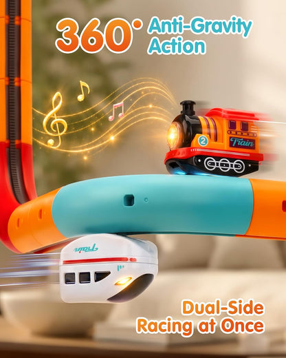 Hahaland 64-Piece Electric Train Set for Kids