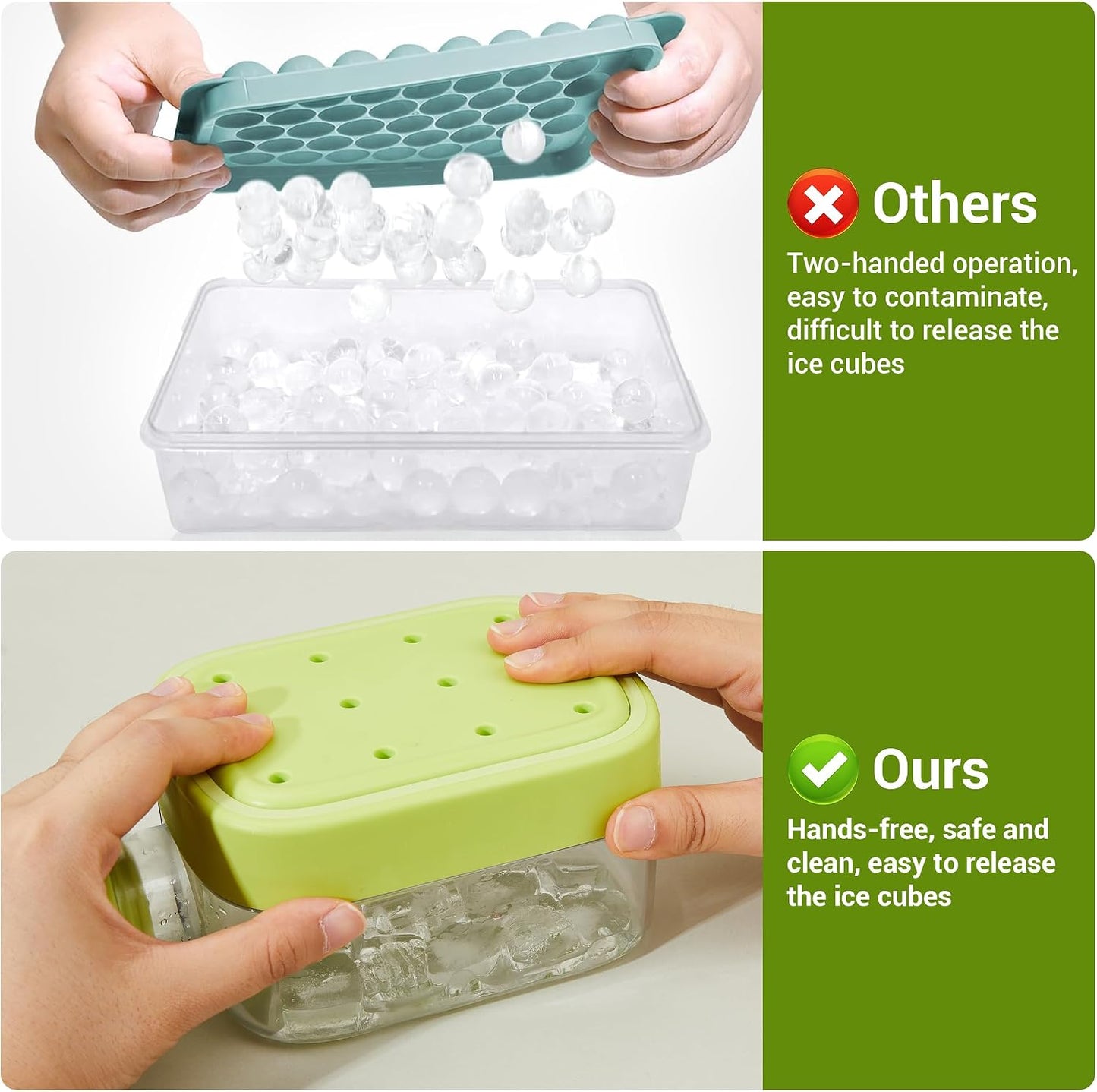 2-in-1 Portable Ice Cube Mold Bottle with Lid & Straw – 16.9oz No-Touch Ice Maker