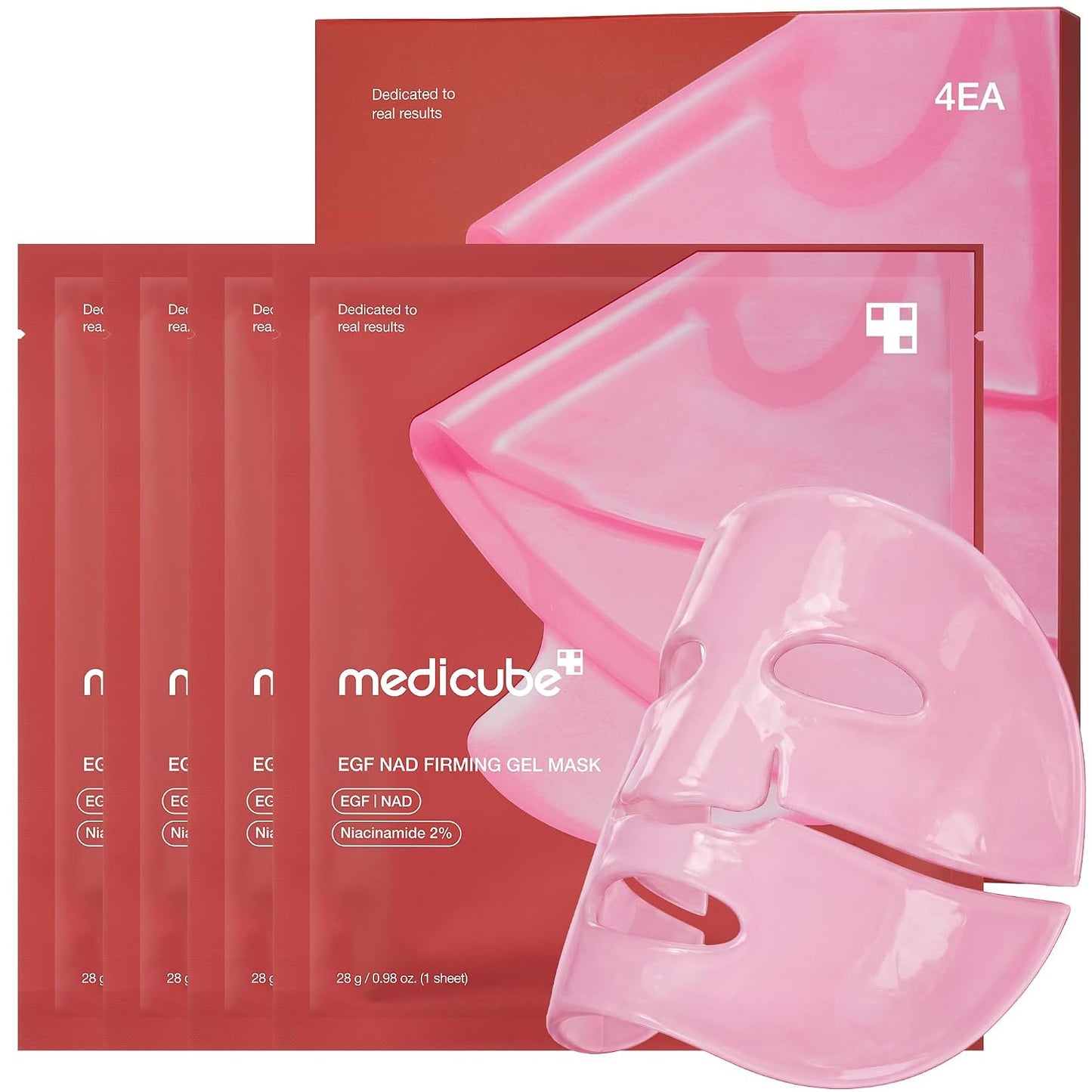 medicube Jelly Gel Mask with Firming NAD+ & EGF, Overnight Face Mask, 28g x 4