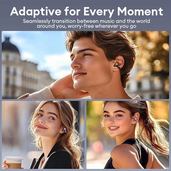 HYUNDAI C03 Clip-On Wireless Headphones – Bluetooth 6.0, 360° ACS Sound, IPX5 Waterproof