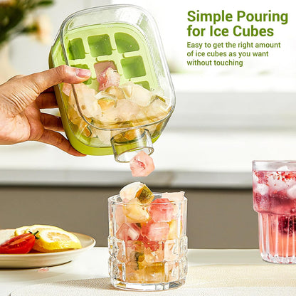 2-in-1 Portable Ice Cube Mold Bottle with Lid & Straw – 16.9oz No-Touch Ice Maker