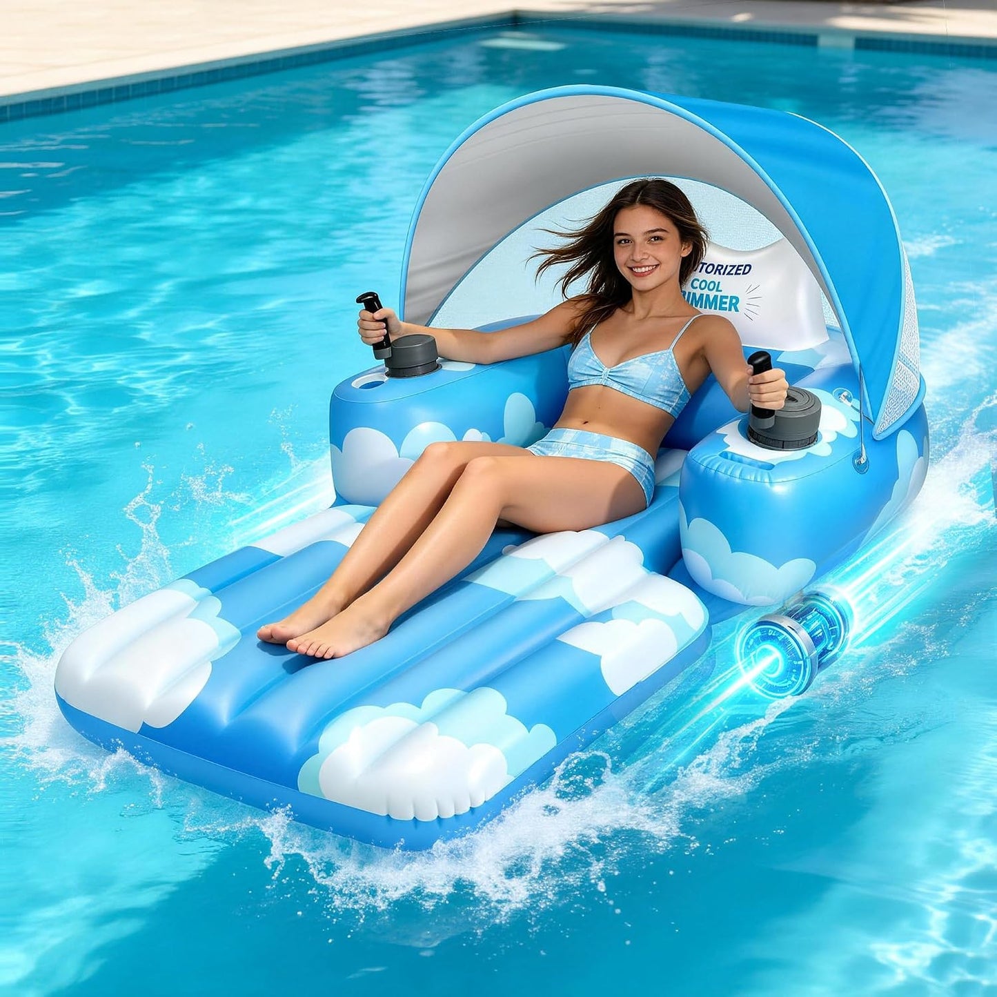 GIGIGO Motorized Pool Float for Adults – Rechargeable Electric Lounger