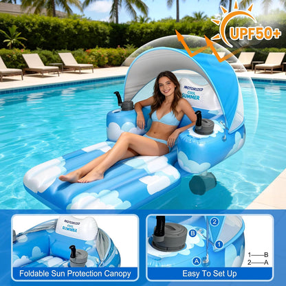 GIGIGO Motorized Pool Float for Adults – Rechargeable Electric Lounger