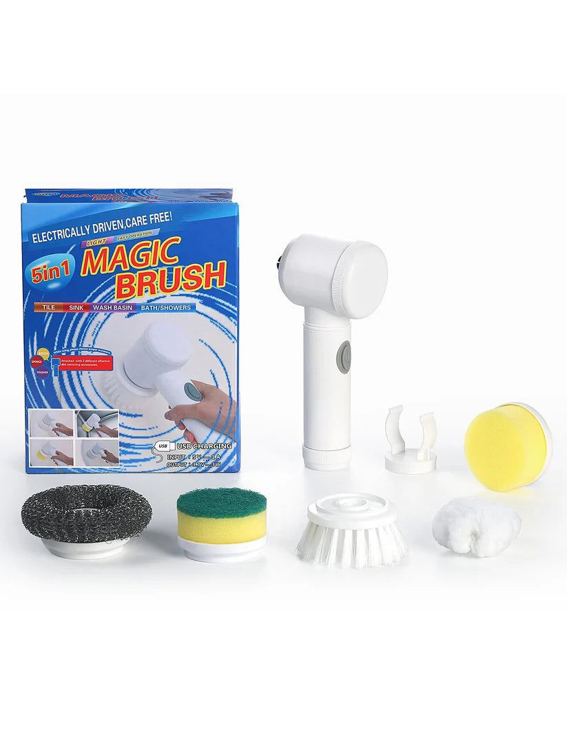 Cordless Electric Cleaning Brush – Multi-Surface Scrubber with 4 Brush Heads