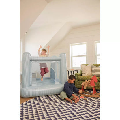 SMOL Mini Bounce House – Blue Stripes Indoor Kids Bouncer