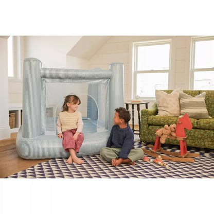 SMOL Mini Bounce House – Blue Stripes Indoor Kids Bouncer