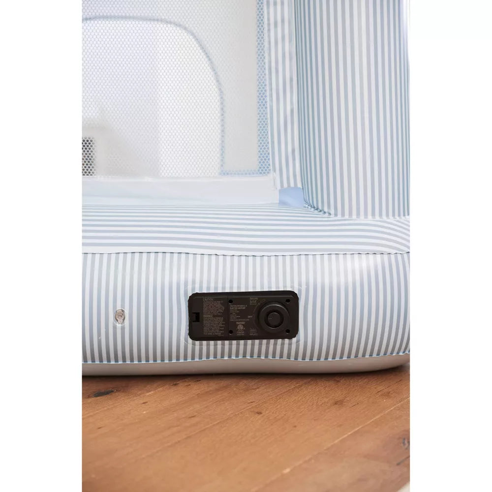 SMOL Mini Bounce House – Blue Stripes Indoor Kids Bouncer