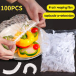 Disposable Plastic Food Cover (100 Pcs) – PE Cling Wrap Storage Covers