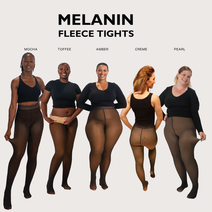 UPGRADED Melanin Fleece Tights™ + SheerZone™ – DiamondFit Gusset, Single Seam Comfort