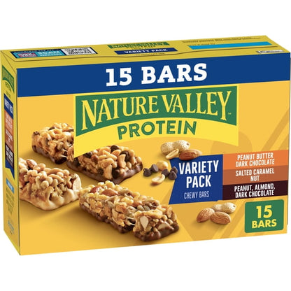 Nature Valley Protein Chewy Bars – Variety Pack, 15 Bars, 21.3 oz