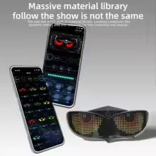 Universal Helmet Devil’s Eye RGB LED Light – APP Control Dynamic Expression Light for Motorcycle & Bicycle