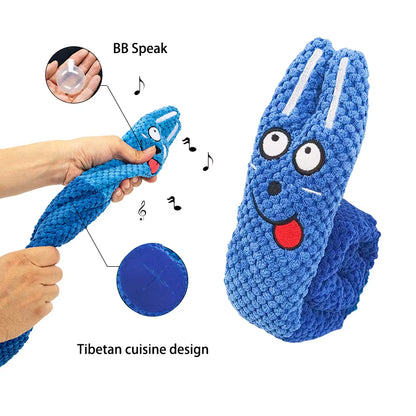 Dog Puzzle Feeder Interactive Snail Toy – Plush Squeak & Treat Dispensing Pet Toy