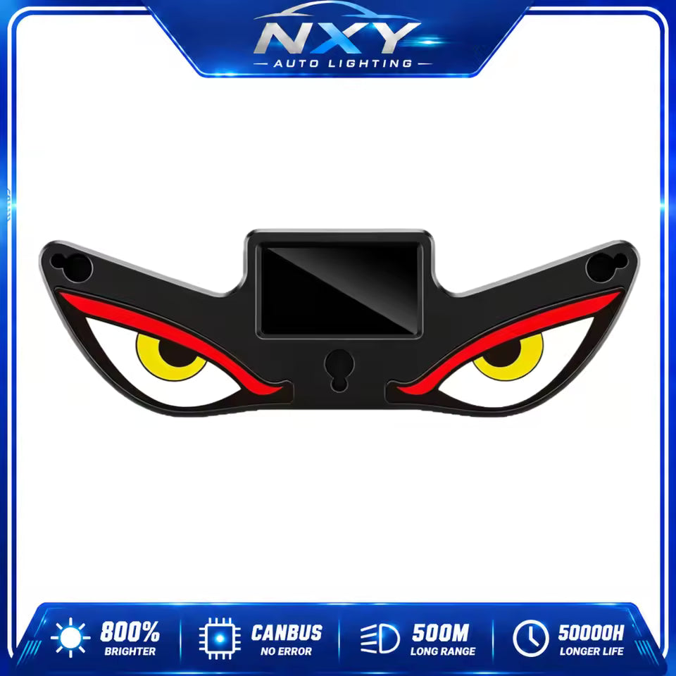 NXY NX03 Solar LED Devil Eye Decorative Light – Dynamic Emoji Triangle Car Ambient Lamp