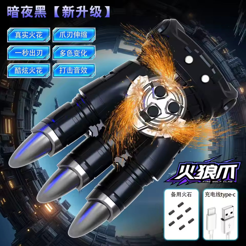 Fire Wolf Claw Retractable Glowing Laser Toy – Multi-Color Lights & Sound Effects