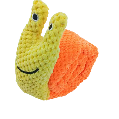 Dog Puzzle Feeder Interactive Snail Toy – Plush Squeak & Treat Dispensing Pet Toy