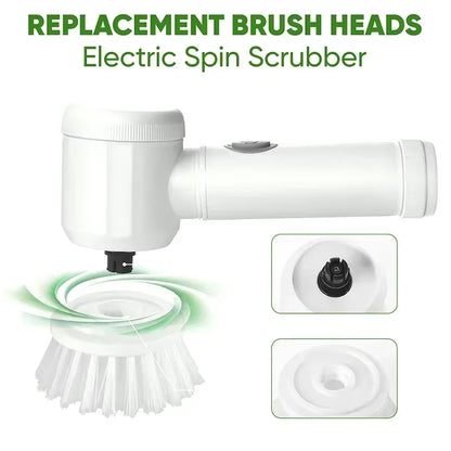 Cordless Electric Cleaning Brush – Multi-Surface Scrubber with 4 Brush Heads