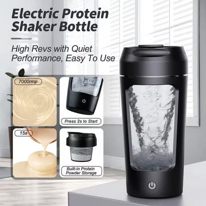 Electric Protein Shaker Bottle 1200mAh – USB-C Rechargeable Blender with Supplement Pod, BPA-Free