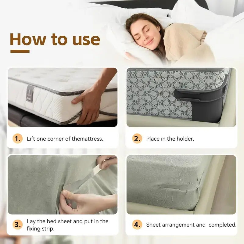 Adjustable Bed Sheet Fasteners – Non-Slip Corner Grippers (4-Pack & 8-Pack)