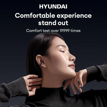 HYUNDAI C03 Clip-On Wireless Headphones – Bluetooth 6.0, 360° ACS Sound, IPX5 Waterproof