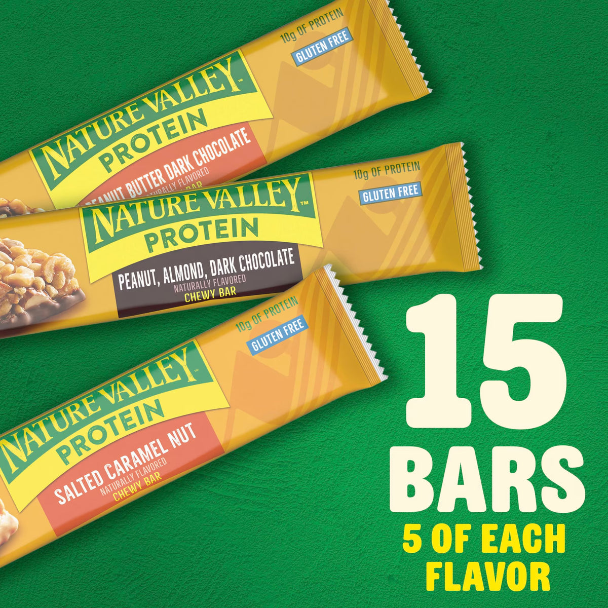 Nature Valley Protein Chewy Bars – Variety Pack, 15 Bars, 21.3 oz