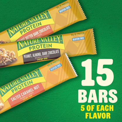 Nature Valley Protein Chewy Bars – Variety Pack, 15 Bars, 21.3 oz