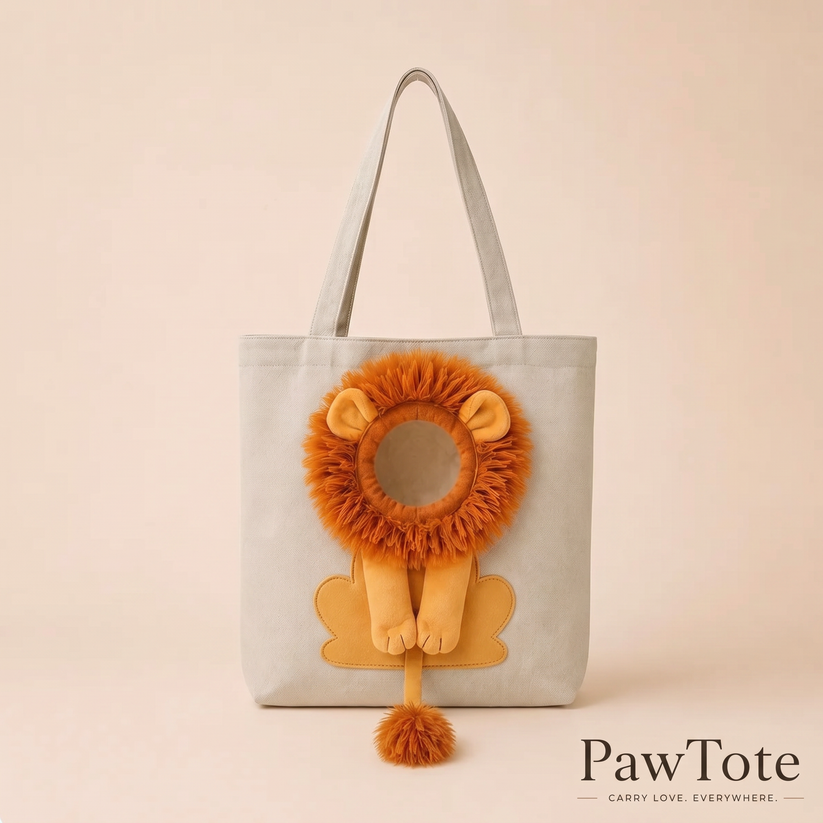 PawTote™ Lion Shoulder Bag – Cute Animal Tote Bag