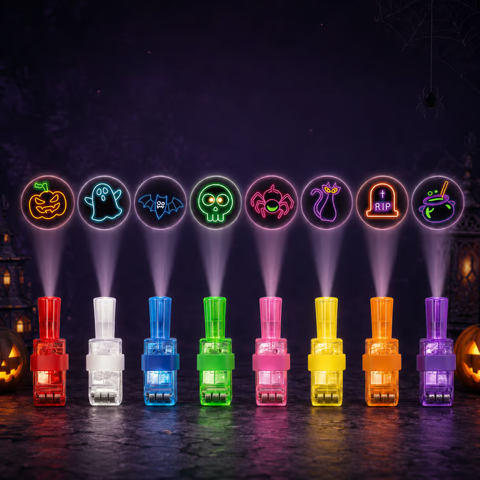 Halloween Finger Projector Lights – 36 PCS Mixed Set | 6 Spooky Patterns