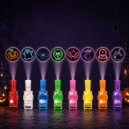 Halloween Finger Projector Lights – 36 PCS Mixed Set | 6 Spooky Patterns