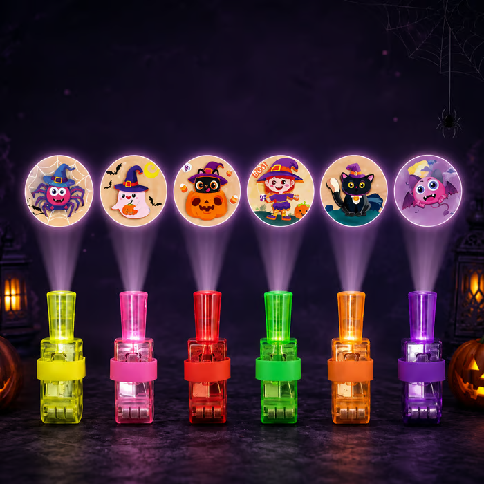 Halloween Finger Projector Lights – 36 PCS Mixed Set | 6 Spooky Patterns
