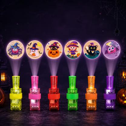 Halloween Finger Projector Lights – 36 PCS Mixed Set | 6 Spooky Patterns