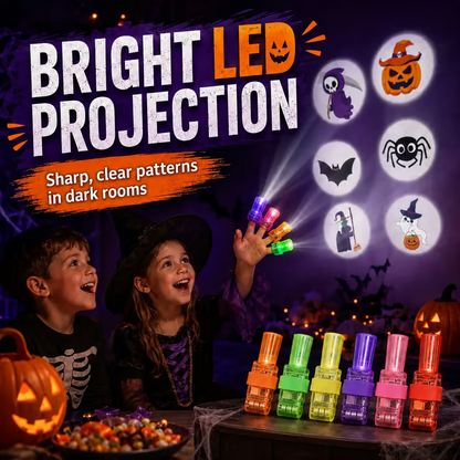 Halloween Finger Projector Lights – 36 PCS Mixed Set | 6 Spooky Patterns