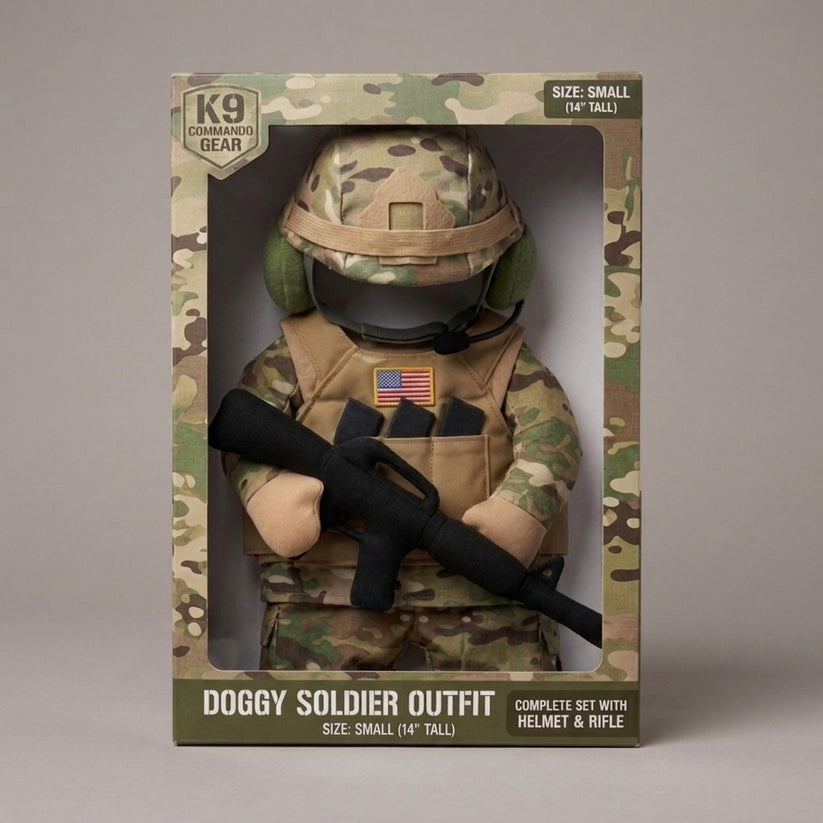 Doggy Soldier Outfit – Viral Military Dog Costume with Accessories
