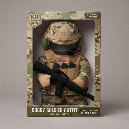 Doggy Soldier Outfit – Viral Military Dog Costume with Accessories
