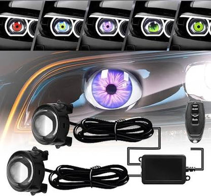 Demon Eye LED Headlights for Car, Truck & Motorcycle – 6 Modes Remote Control