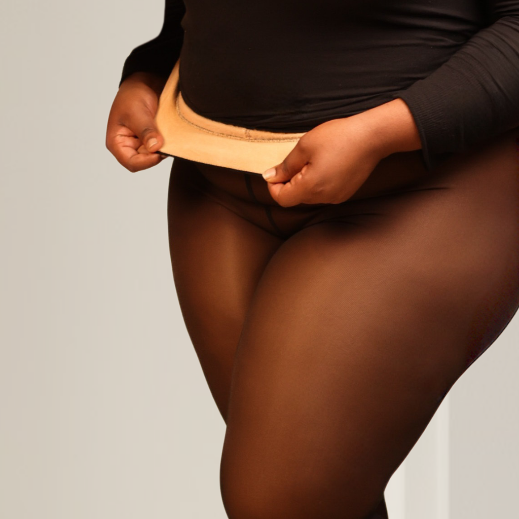 UPGRADED Melanin Fleece Tights™ + SheerZone™ – DiamondFit Gusset, Single Seam Comfort